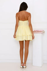Minivestido Halter Chasing Joy Amarillo