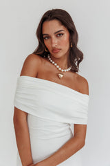 Vestido Cruising Sunset Off Shoulder Off White