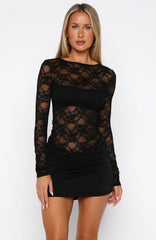 Vestido Curto Manga Longa You And Me Forever Preto