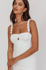 Vestido midi Marteen Rosette Strap Blanco