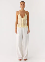 Top halter sin parar - Amarillo mantequilla