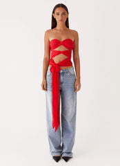 Blusa Cascata de Luz Solar - Vermelho