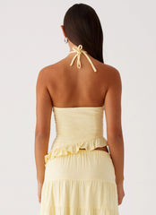 Top de lino Mariella - Amarillo