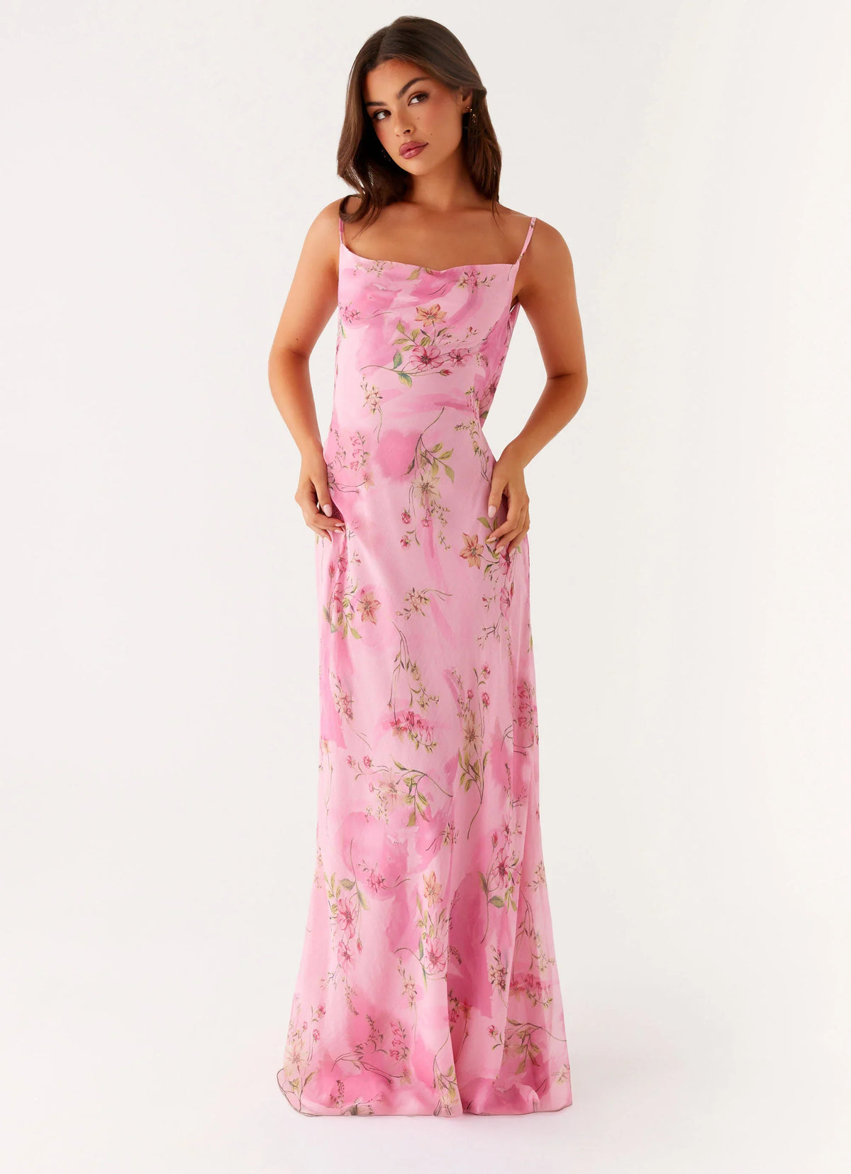 Maxivestido Orlando - Estampado floral rosa