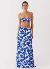 Top retorcido Sky Gaze - Floral azul