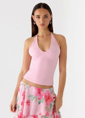 Top Halter 'Roll Out' - Rosa Pétalo