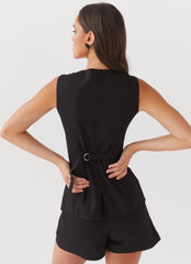 Chaleco de lino Born For Bordeaux - Negro