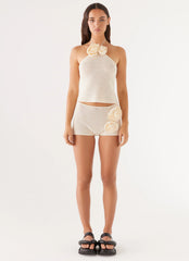 Top de ganchillo Maia Rose - Marfil