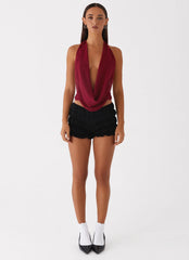 Top de malla Sawyer - Granate