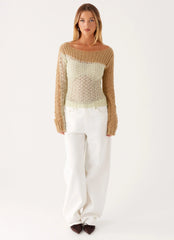 Top de malha Gretchen - Menta com recorte