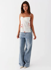Top sin espalda Rosy Linen - Camelia