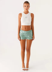 Minishorts Madison de lentejuelas - Menta
