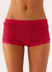 Minishort de ganchillo Lukella - Rosa intenso
