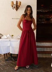 Top halter Cheryl Bustier - Rojo cereza