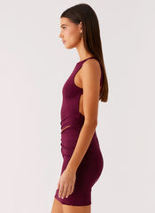 Minivestido de Veludo Vinho - Boysenberry