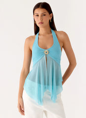 Top de malla Sunbeam - Azul