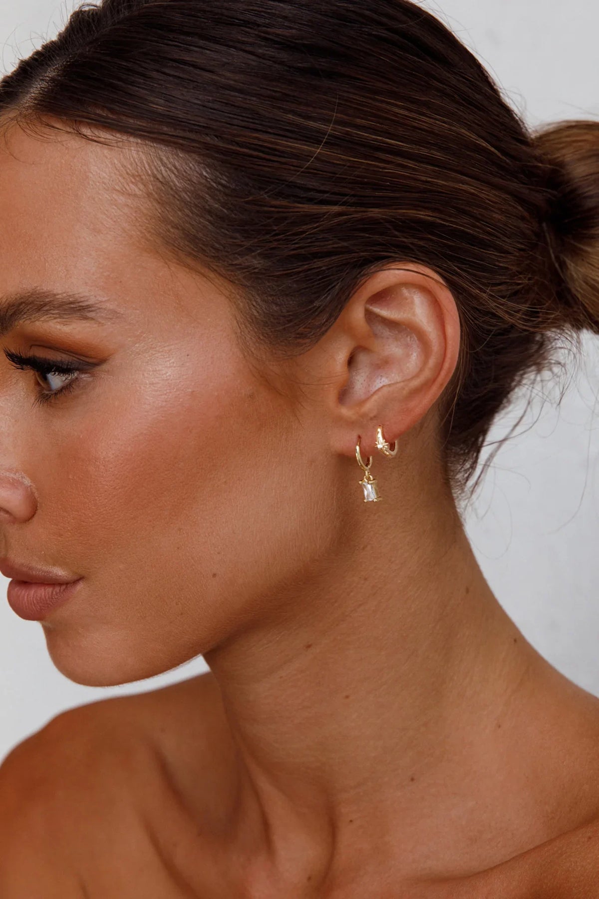 Pendientes de aro con colgante April Diamante Transparentes