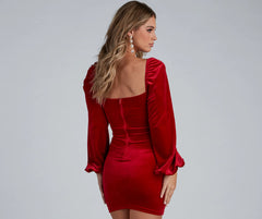 Minivestido de terciopelo Chic Glamour
