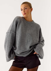 Suéter de Tricô Oversized Jack - Cinza