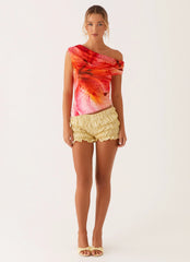 Top asimétrico Atenas - Estampado floral