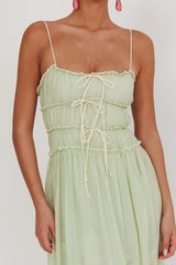 Vestido largo Maidens Tie Accent salvia