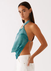 Top estilo chal Zola - Tie Dye verde