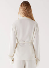 Camisa Tammie de Amarrar na Lateral - Pérola
