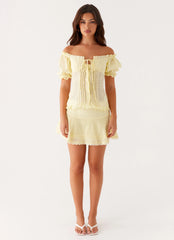 Blusa Hundred Percent com Mangas Bufantes - Amarela