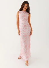 Vestido longo de gola alta Moorey - Rosa