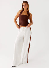 Pantalones de Lino Dalida - Marfil