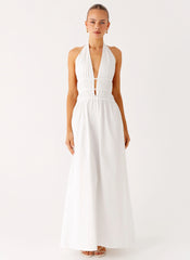 Vestido Longo Figaro Halter - Branco