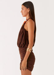 Minivestido Vidia Flower - Chocolate