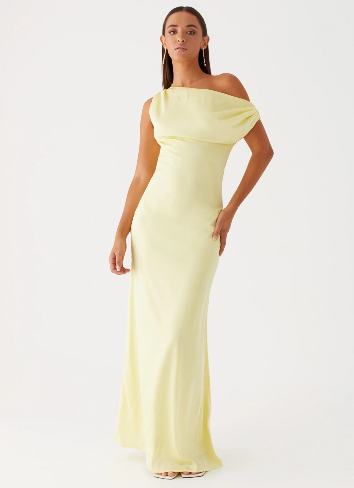 Vestido Maxi de Cetim Heart Of Glass - Amarelo
