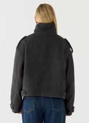 Chaqueta bomber de lana sintética Kaiden - Carbón
