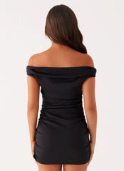 Minivestido Morgan sin hombros - Negro