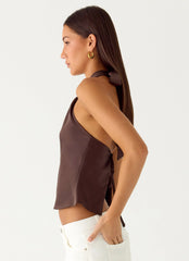 Top con pañuelo Maddox - Chocolate