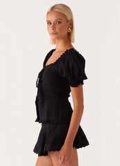 Top de manga abullonada Hundred Percent - Negro