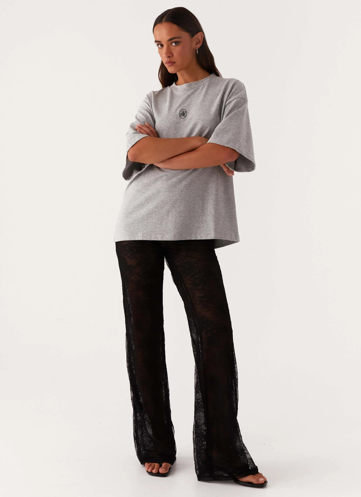 Calça Paige de Renda - Preta