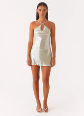 Minivestido con espalda de capota y energía radiante - Menta