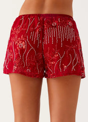 Minishorts Mercer de lentejuelas - Rojos