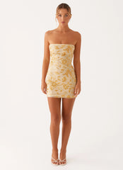 Minivestido con abalorios Moorey - Amarillo