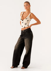 Pantalones vaqueros holgados Pera - Lavado marrón