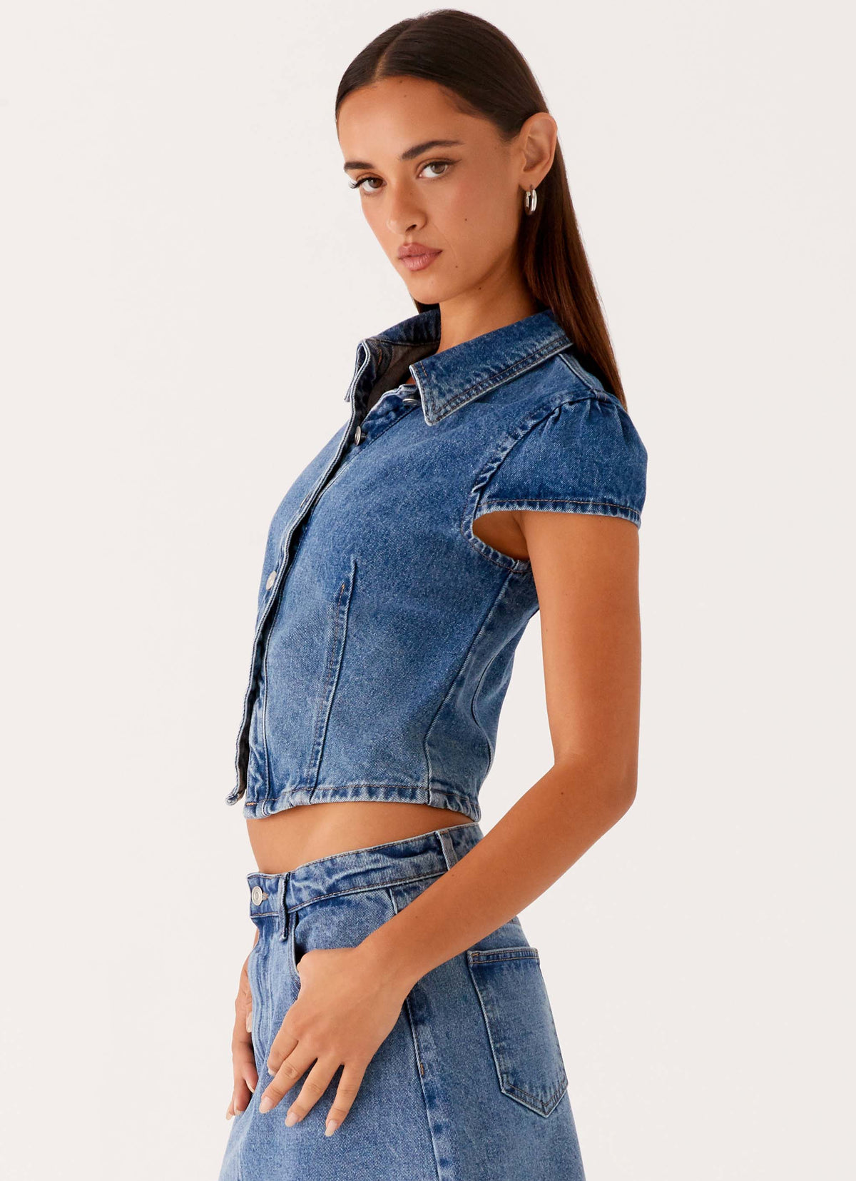 Blusa de Botões Stella - Azul