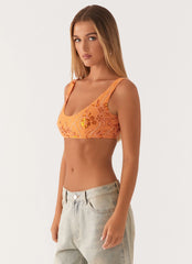 Bralette de lentejuelas Mercer - Naranja