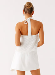 Switch Up Halter Mini Dress - Ivory