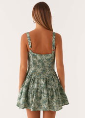 Minivestido de lino Lucie - Estampado floral Cloud Nine