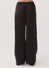 Pantalones de Satén Palm Cove - Negro