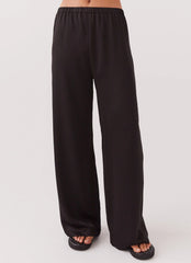 Pantalones de Satén Palm Cove - Negro