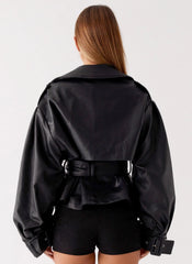 Gabardina de imitación piel Midtown - Negra