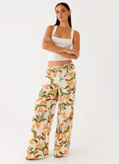Pantalones de lino Dalida - Estampado floral